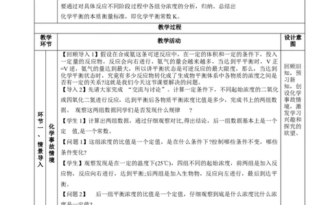 2.2.2化学平衡常数（教学设计）-（人教版2019选择性必修1）_高化_595801221724高中化学新人教版选择性必修一二三电子版教案PPT课件高中试卷_选择性必修1册（人教版）_教学设计