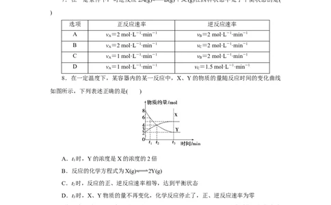 6.2.2化学反应的限度及条件控制（分层作业）（原卷版）_高化_595801221724高中化学新人教版选择性必修一二三电子版教案PPT课件高中试卷_必修二册（人教版）_分层作业
