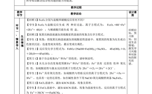 3.1.3铁的重要化合物&mdash;铁盐和亚铁盐（教学设计）-（人教版2019必修第一册）_高化_595801221724高中化学新人教版选择性必修一二三电子版教案PPT课件高中试卷_必修一册（人教版）_教学设计