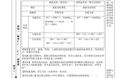 3.1.3铁的重要化合物&mdash;铁盐和亚铁盐（教学设计）-（人教版2019必修第一册）_高化_595801221724高中化学新人教版选择性必修一二三电子版教案PPT课件高中试卷_必修一册（人教版）_教学设计