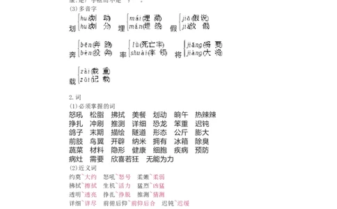 知识梳理部编版小学语文四下第三单元_《小学各科知识点》_小学语文《知识梳理》1-6年级上下册_统编语文1-6年级下册知识总结_四下