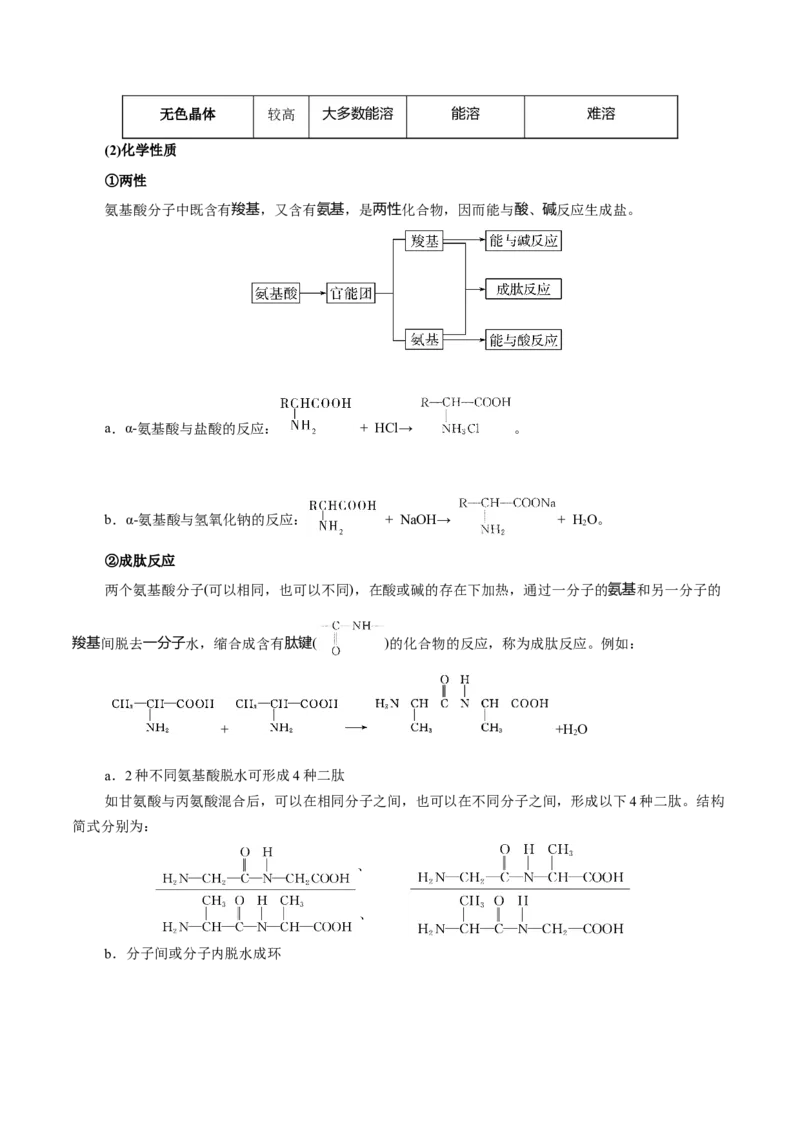 4.2蛋白质（原卷版）-人教版2019选择性必修3）_高化_595801221724高中化学新人教版选择性必修一二三电子版教案PPT课件高中试卷_选择性必修3册（人教版）_讲义