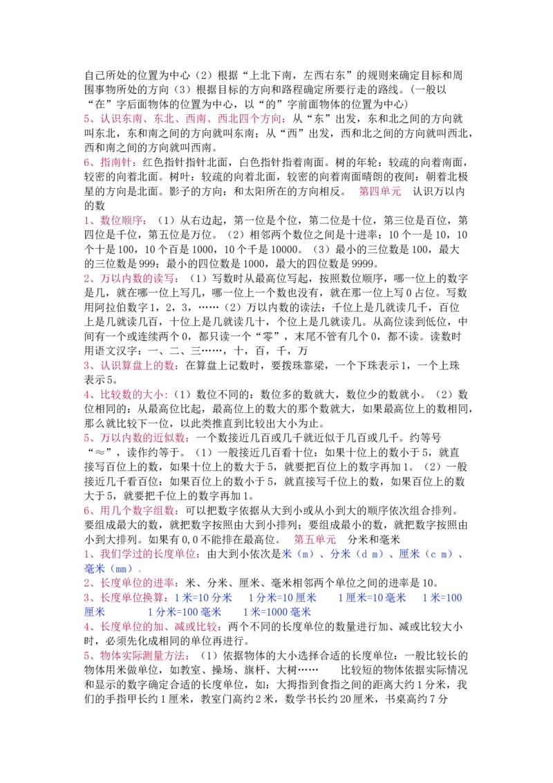 苏教版数学二年级下册单元知识点_《小学各科知识点》_小学数学《知识梳理》1-6年级上下册_下册_苏教版小学数学1-6年级下册全册知识点
