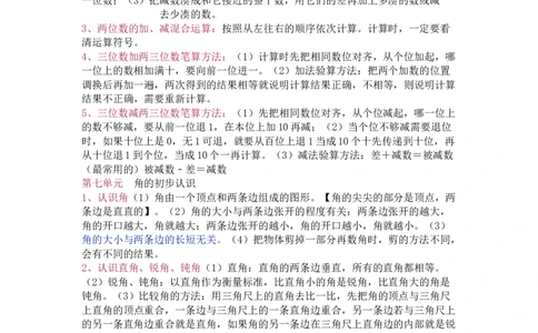 苏教版数学二年级下册单元知识点_《小学各科知识点》_小学数学《知识梳理》1-6年级上下册_下册_苏教版小学数学1-6年级下册全册知识点