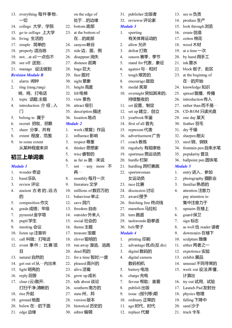 外研社初中英语单词完整版初一至初三-8ca584d060e5_内蒙古中考真题_赠品_初中英语资料