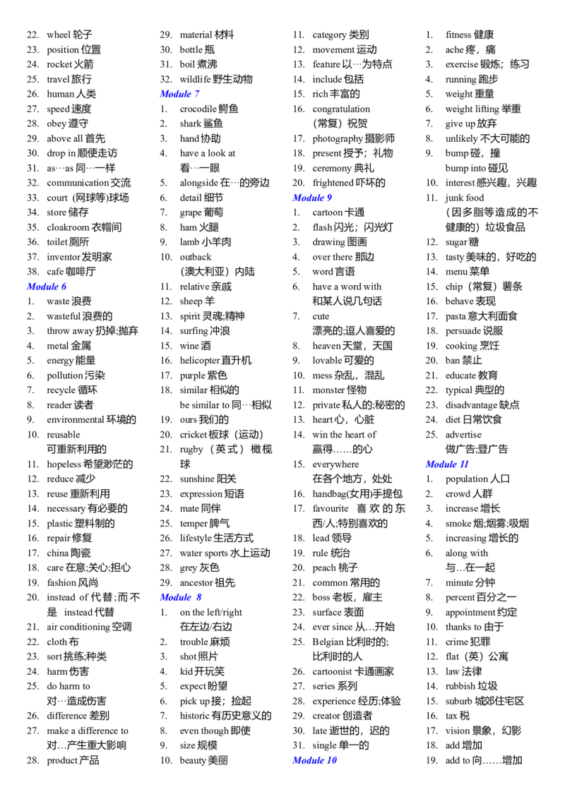 外研社初中英语单词完整版初一至初三-8ca584d060e5_内蒙古中考真题_赠品_初中英语资料