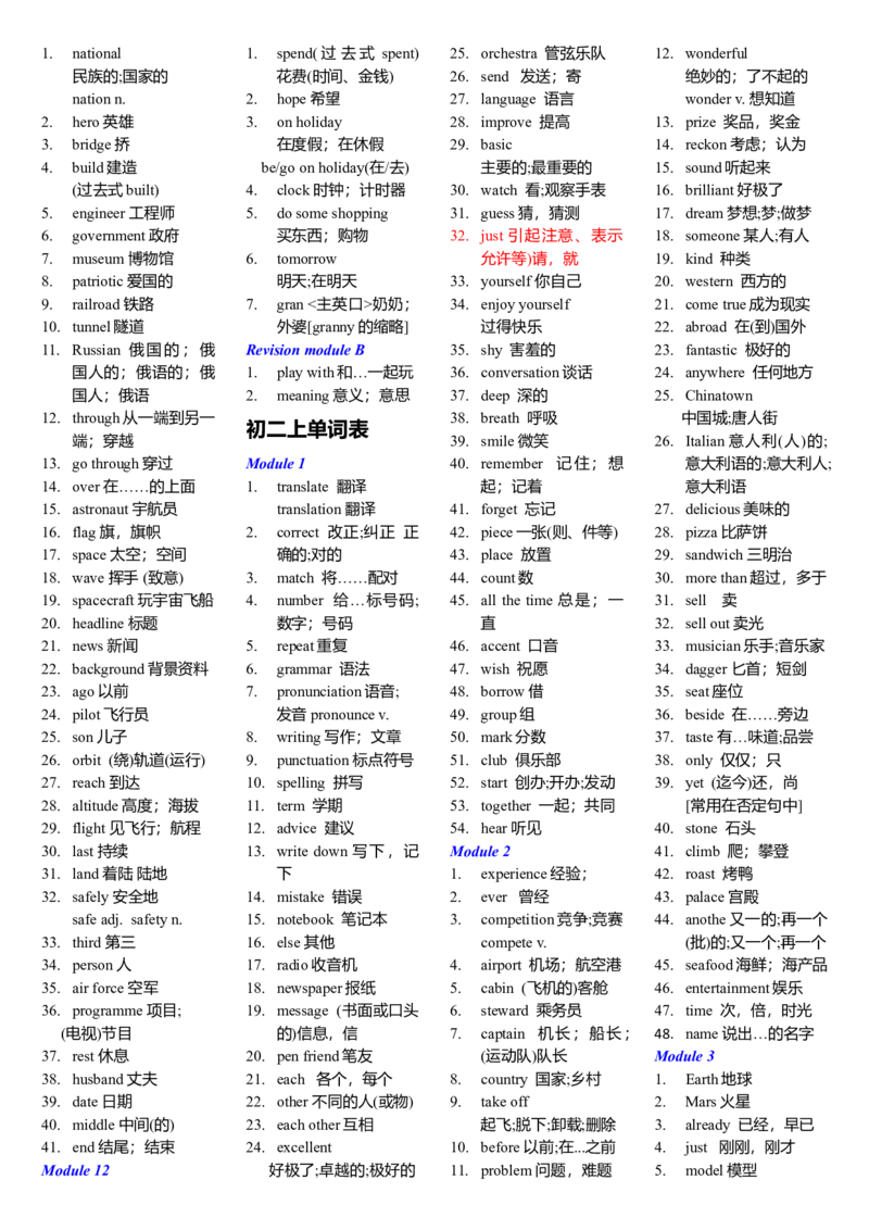 外研社初中英语单词完整版初一至初三-8ca584d060e5_内蒙古中考真题_赠品_初中英语资料