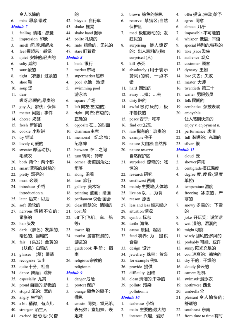 外研社初中英语单词完整版初一至初三-8ca584d060e5_内蒙古中考真题_赠品_初中英语资料