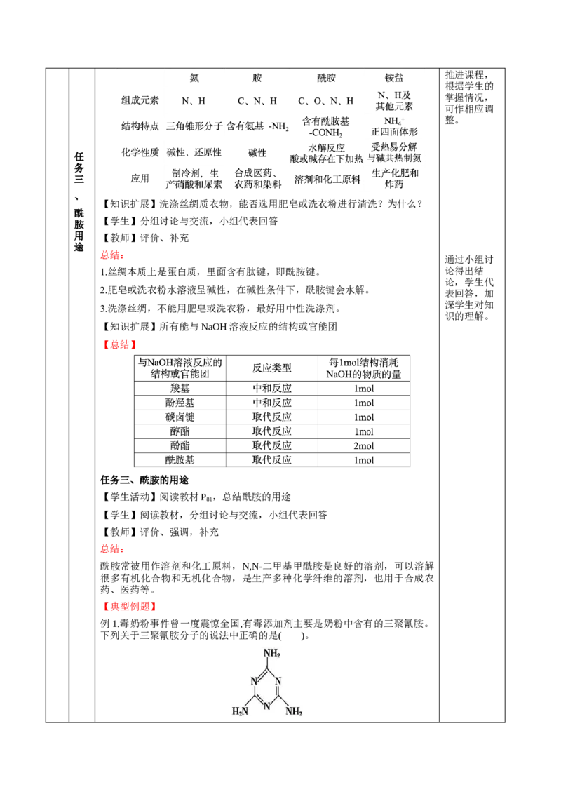 3.4.3胺、苯胺（教学设计）-（人教版2019选择性必修3）_高化_595801221724高中化学新人教版选择性必修一二三电子版教案PPT课件高中试卷_选择性必修3册（人教版）_教学设计