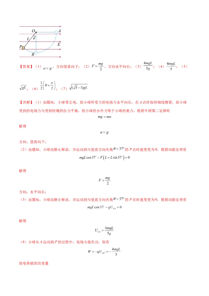 专题14&ldquo;等效重力场&rdquo;模型（答案版）_高中物理模型题型与方法