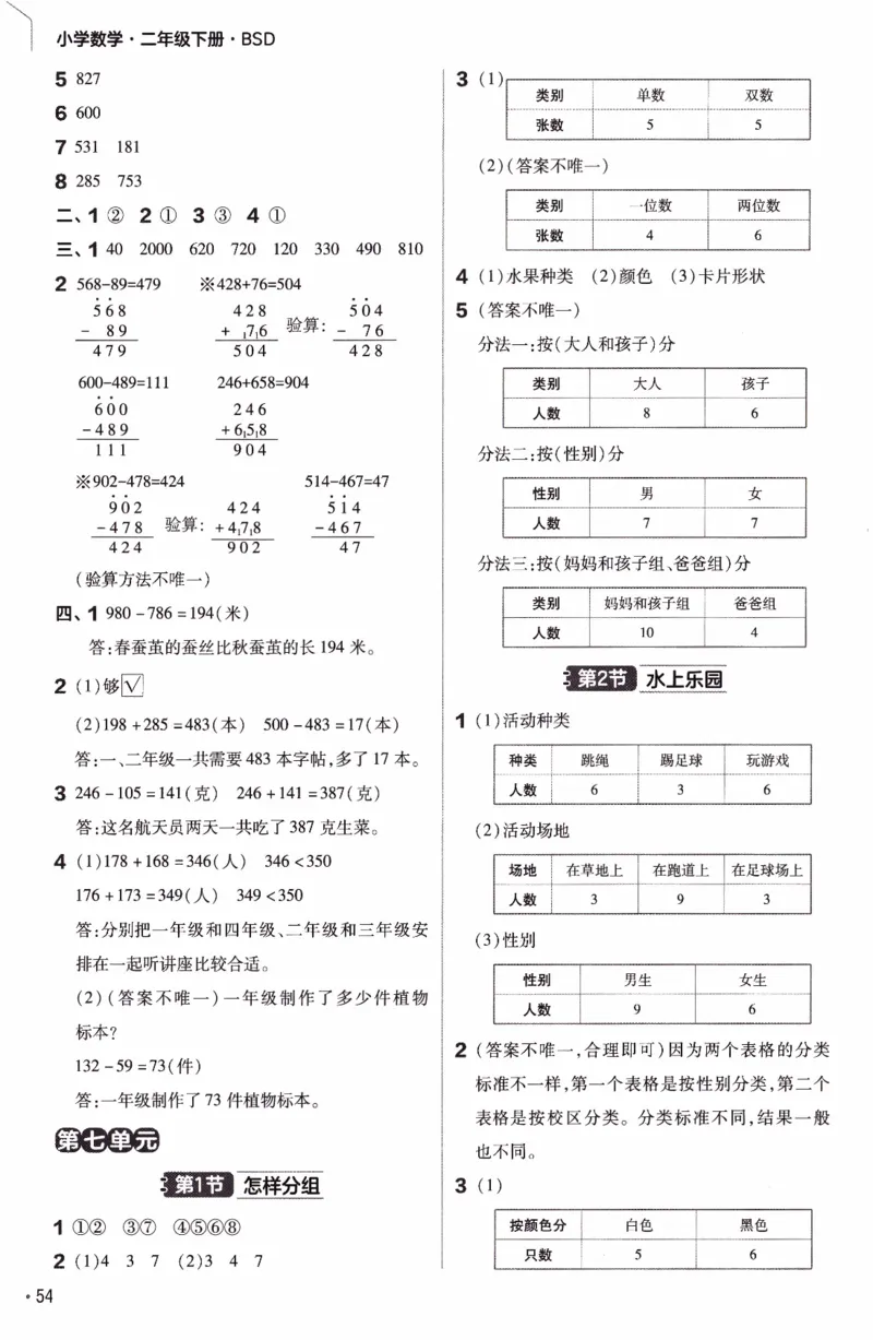 26春《练习帮》北师数学2下_26春北师大版数学二下_05、知识点详解+练习题