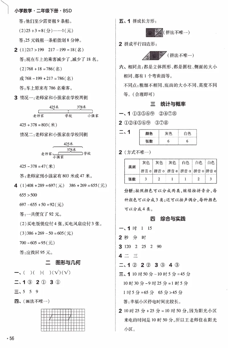 26春《练习帮》北师数学2下_26春北师大版数学二下_05、知识点详解+练习题