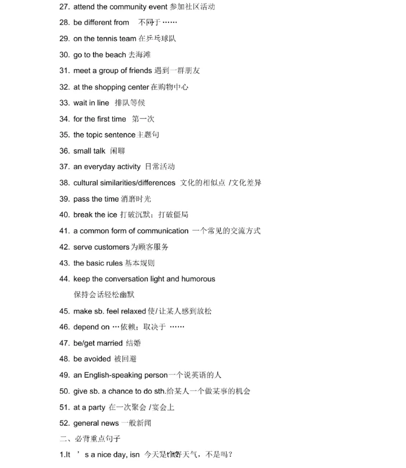 鲁教版初中英语八年级下册_24秋《初中各科知识点梳理》_初中英语《知识梳理》7-9年级上下册_知识梳理_鲁教版初中英语6-9年级上下册知识梳理