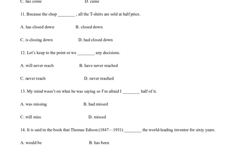 初中英语语法-时态专项练习-22056f733b67_内蒙古中考真题_赠品_初中英语资料