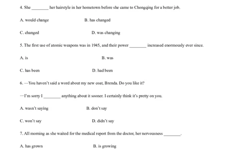 初中英语语法-时态专项练习-22056f733b67_内蒙古中考真题_赠品_初中英语资料