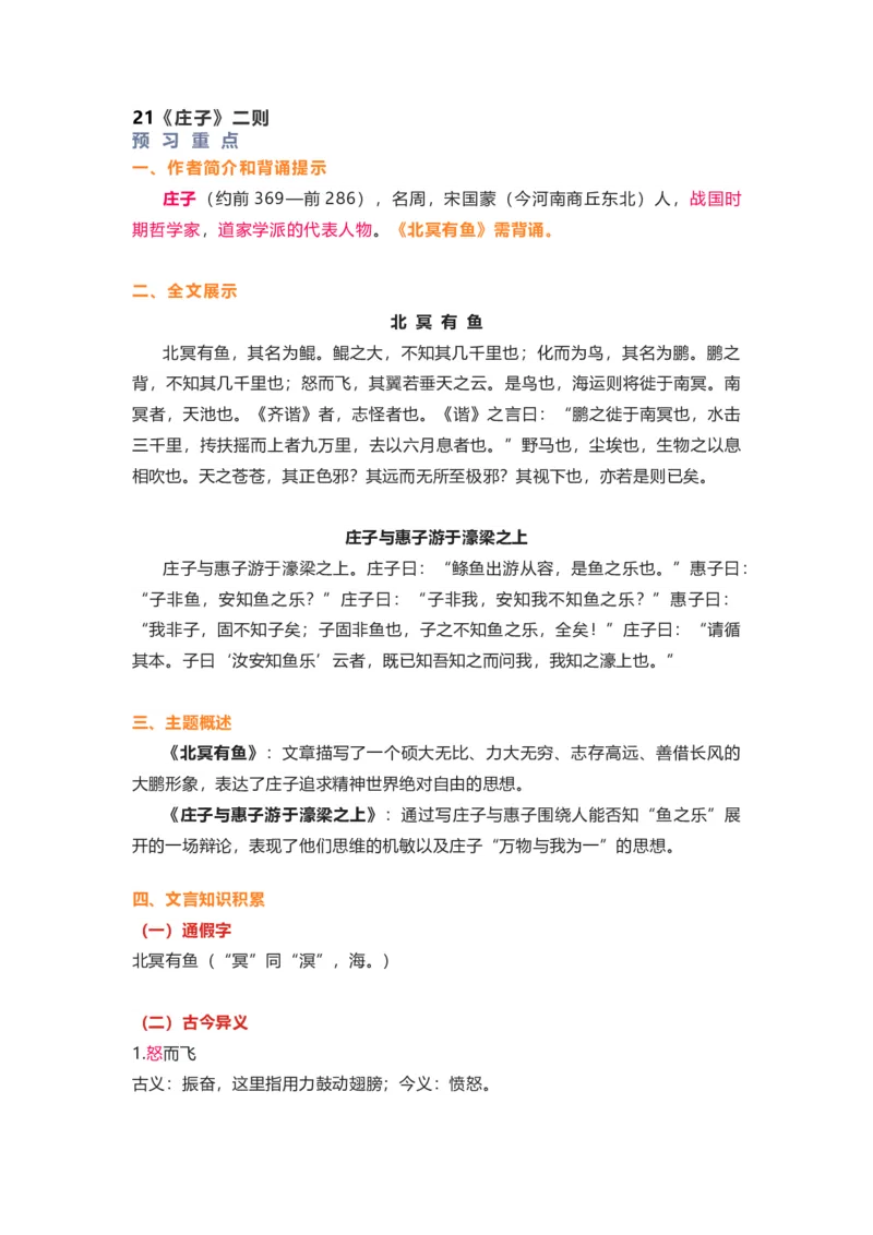 部编版语文八下第六单元知识梳理_24秋《初中各科知识点梳理》_初中语文《知识梳理》7-9年级上下册_下册_八下