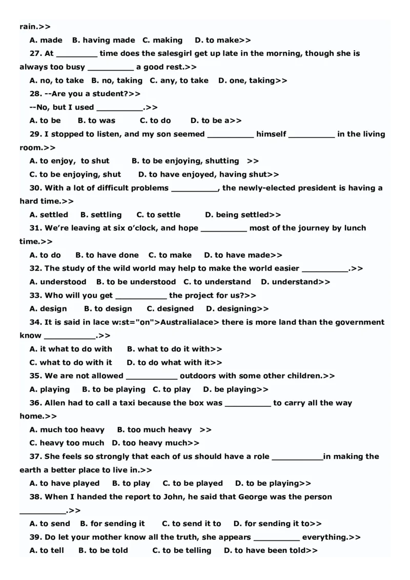 初中英语语法专项练习带答案-打印版-b399a0dc4b38_内蒙古中考真题_赠品_初中英语资料