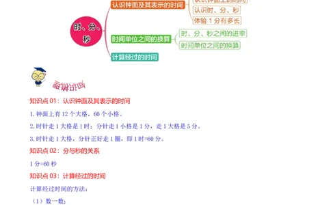 第七单元时、分、秒（知识清单)（北师大版）_26春北师大版数学二下_19、赠送其它资料_二年级数学下册（北师大版）_旧版_二年级数学下册（北师大版）_单元知识复习专项-K43_2024版