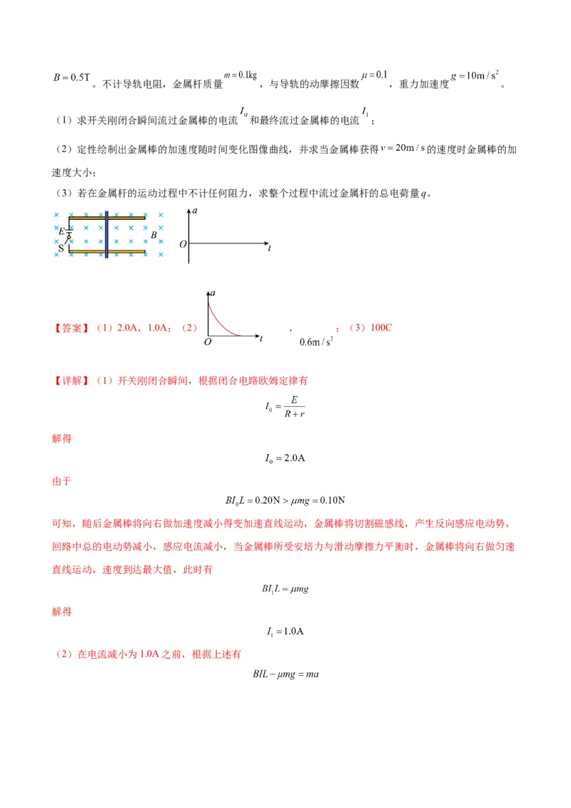 专题19电磁感应中的单导体棒模型（答案版）_高中物理模型题型与方法
