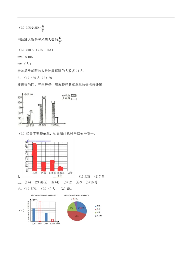 易错考点精讲05数据处理（知识回顾+能力拔高练）六年级上册数学单元考点精讲+优选易错题北师大版（含答案）_26春北师大版数学二下_19、赠送其它资料_旧版