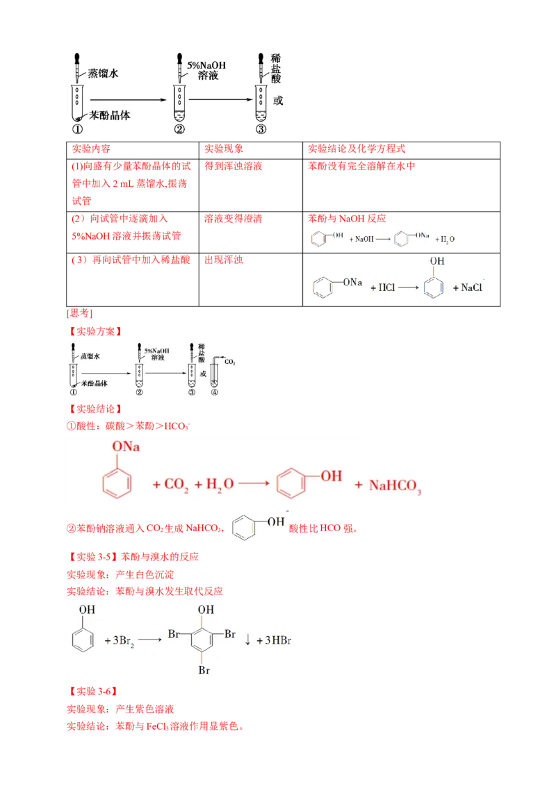 3.2.2酚-学案-2020-2021学年下学期高二化学同步精品课堂(新教材人教版选择性必修3)（解析版）_高化_2025春-人教版高中化学_05新版高中化学选择性必修3_1.课件+教案+学案+习题_学案