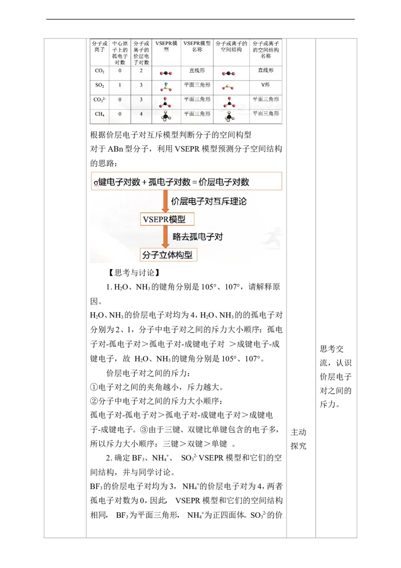2.2.2分子的空间结构第二课时教案_高化_2025春-人教版高中化学_04新版高中化学选择性必修2_08第四套同步课件+教案_2.2.2分子的空间结构（课件+教案）_2.2.2分子的空间结构第二课时__