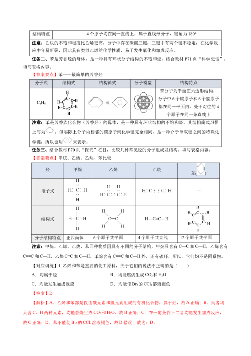 7.2.2烃有机高分子材料（导学案）（解析版）_高化_595801221724高中化学新人教版选择性必修一二三电子版教案PPT课件高中试卷_必修二册（人教版）_导学案