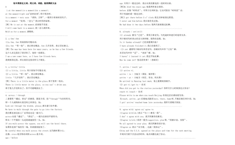 初中英语近义词、同义词、词组、短语辨析大全-36e1f6f00e16_内蒙古中考真题_赠品_初中英语资料