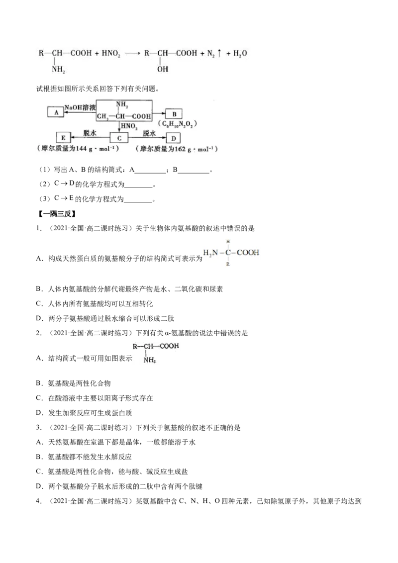 4.2蛋白质（精讲）（人教版2019选择性必修3）(原卷版）_高化_595801221724高中化学新人教版选择性必修一二三电子版教案PPT课件高中试卷_选择性必修3册（人教版）_专项练习