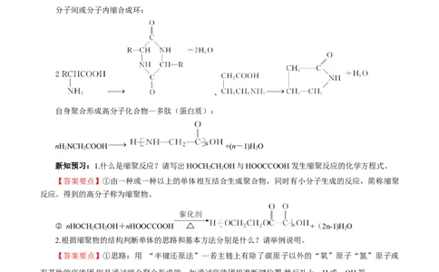 5.1.2合成高分子的基本方法&mdash;缩聚反应（导学案）（解析版）_高化_595801221724高中化学新人教版选择性必修一二三电子版教案PPT课件高中试卷_选择性必修3册（人教版）_导学案