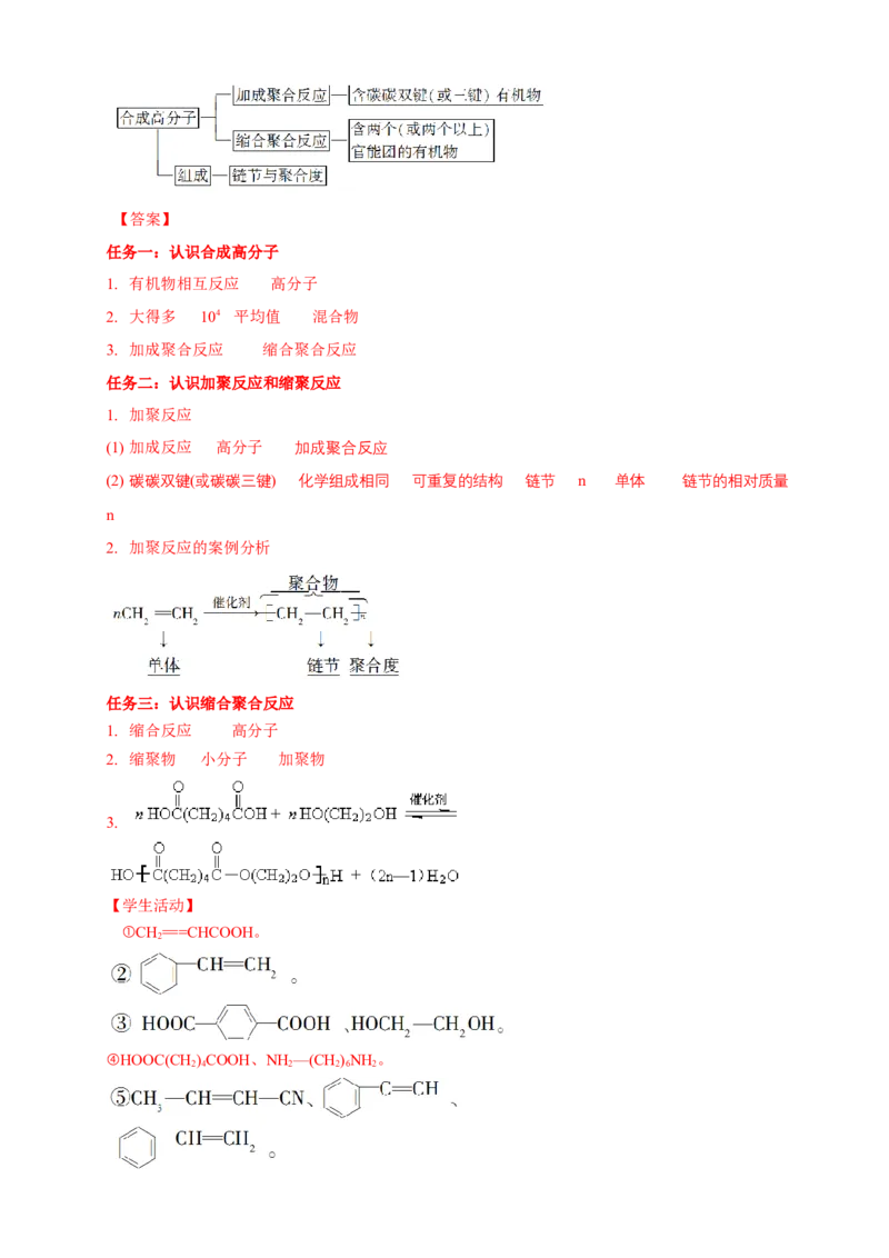 5.1合成高分子的基本方法-学案-2020-2021学年下学期高二化学同步精品课堂(新教材人教版选择性必修3)（解析版）_高化_2025春-人教版高中化学_05新版高中化学选择性必修3_学案