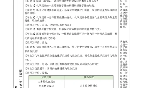 6.1.1化学反应与热能（教学设计）-（人教版2019必修第二册）_高化_595801221724高中化学新人教版选择性必修一二三电子版教案PPT课件高中试卷_必修二册（人教版）_教学设计