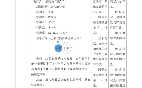 2.2《第二节氯及其化合物》优秀教学教案教学设计_高化_2025春-人教版高中化学_01新版高中化学必修一_8.课件+教案_教案（赠送参考）