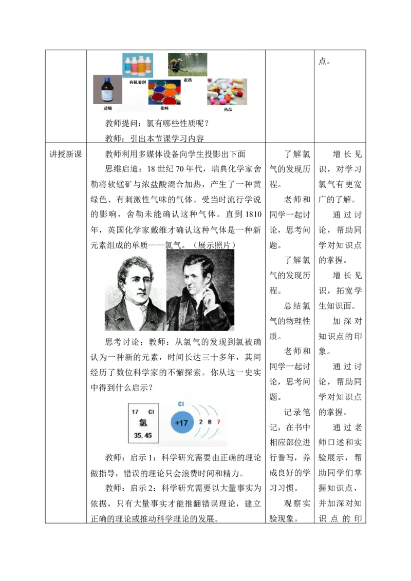 2.2《第二节氯及其化合物》优秀教学教案教学设计_高化_2025春-人教版高中化学_01新版高中化学必修一_8.课件+教案_教案（赠送参考）