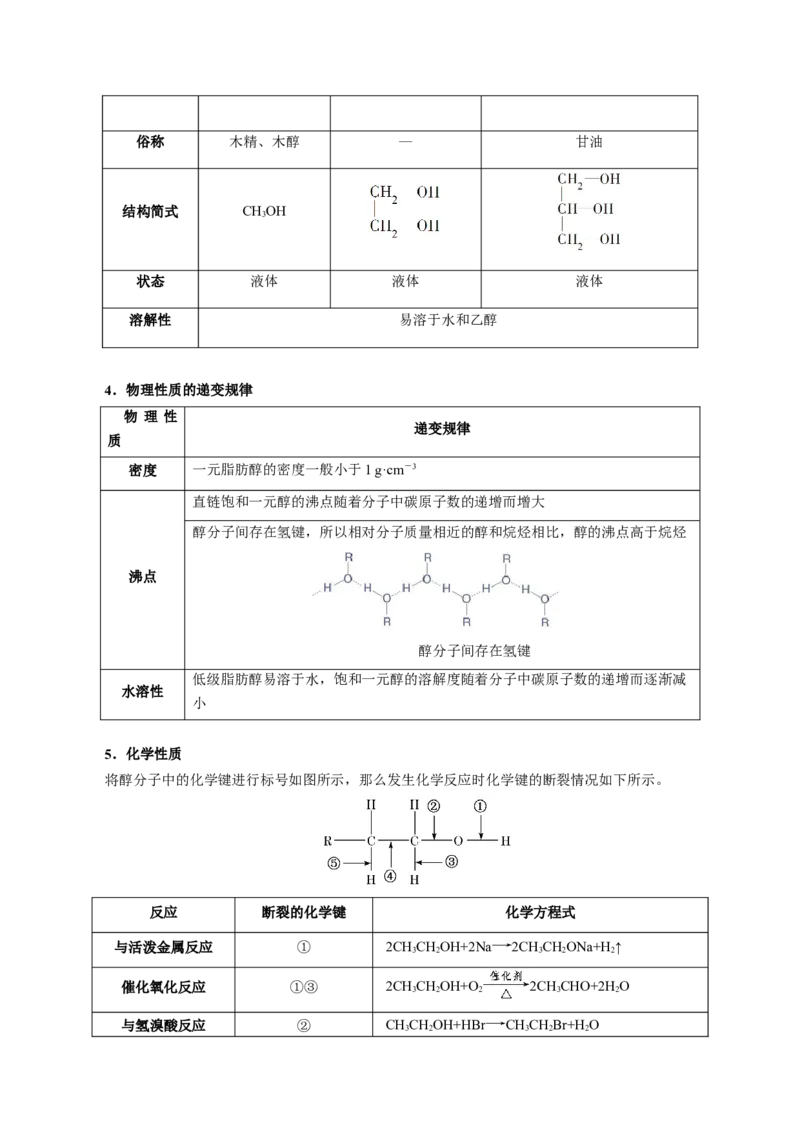3.2醇酚（解析版）-人教版2019选择性必修3）_高化_595801221724高中化学新人教版选择性必修一二三电子版教案PPT课件高中试卷_选择性必修3册（人教版）_讲义