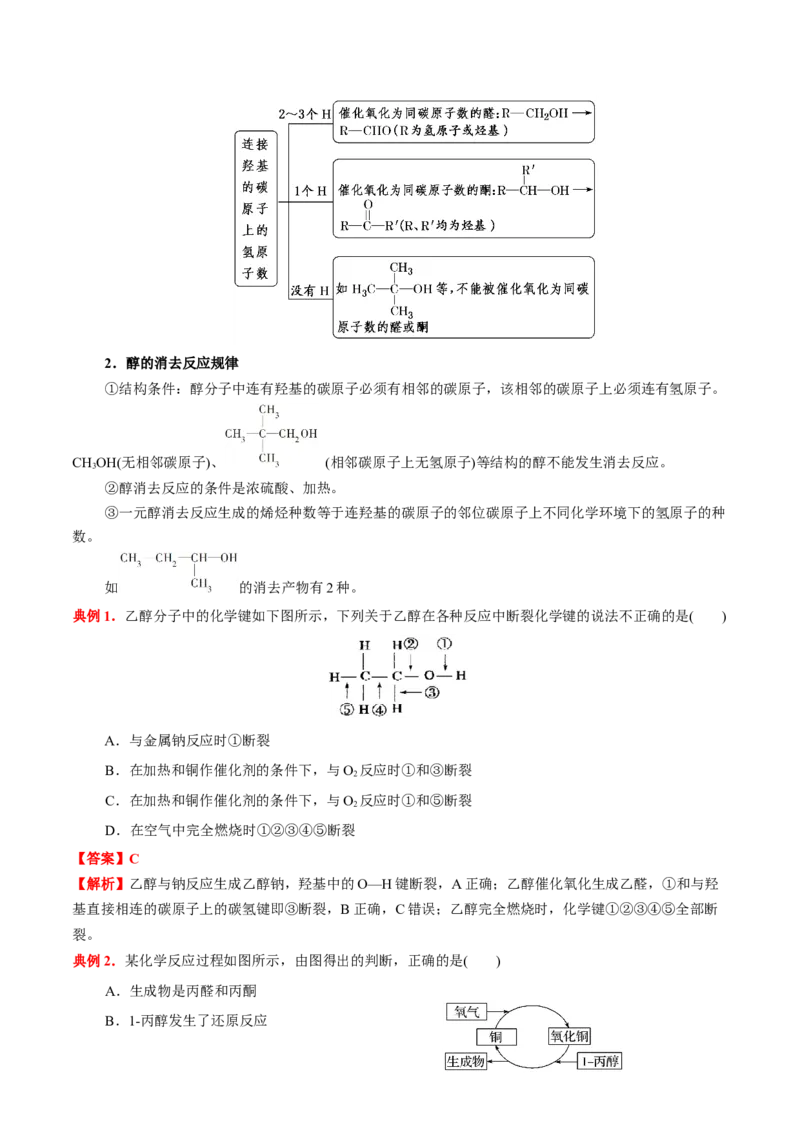 3.2醇酚（解析版）-人教版2019选择性必修3）_高化_595801221724高中化学新人教版选择性必修一二三电子版教案PPT课件高中试卷_选择性必修3册（人教版）_讲义