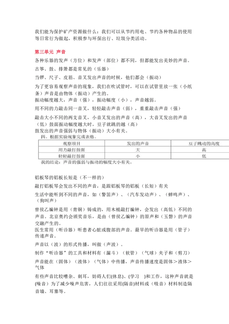 粤教粤科版小学科学四年级上册全册知识点_《小学各科知识点》_小学科学《知识梳理》1-6年级上下册_粤教版小学科学1-6年级上下册知识梳理_上册