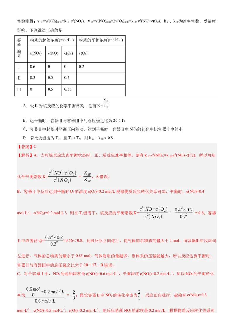 2.4鍖栧鍙嶅簲鐨勮皟鎺э紙鍒嗗眰浣滀笟锛夛紙瑙ｆ瀽鐗堬級_高化_595801221724高中化学新人教版选择性必修一二三电子版教案PPT课件高中试卷_选择性必修1册（人教版）_分层作业