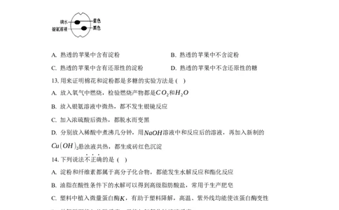 4.1.2二糖与多糖（分层作业）（原卷版）_高化_595801221724高中化学新人教版选择性必修一二三电子版教案PPT课件高中试卷_选择性必修3册（人教版）_分层作业