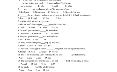 并列句及连词的用法（巩固练习）-_仁爱版英语九年级下册资料包_同步讲义-V31_16总复习：并列句及连词的用法_16总复习：并列句及连词的用法---