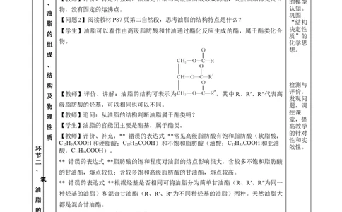 7.4.3油脂（教学设计）-（人教版2019必修第二册）_高化_595801221724高中化学新人教版选择性必修一二三电子版教案PPT课件高中试卷_必修二册（人教版）_教学设计