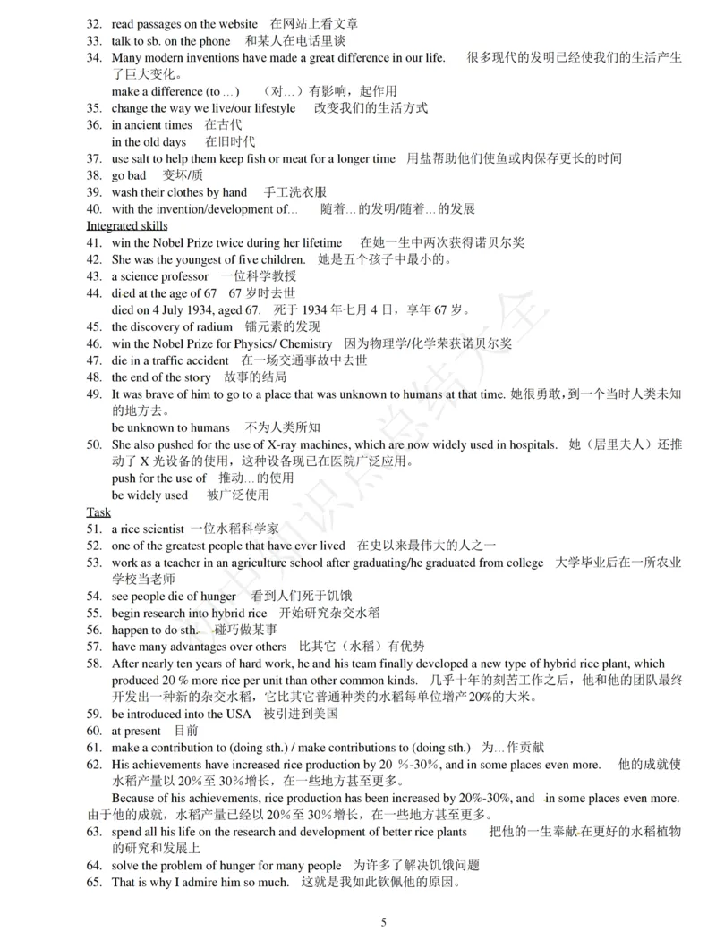 译林版牛津初中英语九年级下册全册单元知识点及语法整理_24秋《初中各科知识点梳理》_初中英语《知识梳理》7-9年级上下册_知识梳理_译林版初中英语7-9年级上下册知识梳理
