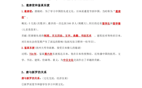 部编版七年级下册知识点提纲_24秋《初中各科知识点梳理》_初中历史《知识梳理》7-9年级上下册