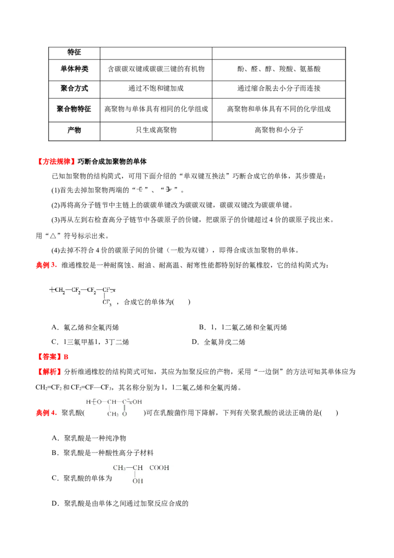 5.1合成高分子的基本方法（原卷版）-人教版2019选择性必修3）_高化_595801221724高中化学新人教版选择性必修一二三电子版教案PPT课件高中试卷_选择性必修3册（人教版）_讲义