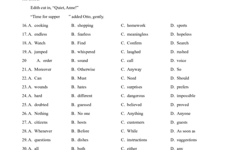 精品解析：2024年江苏省扬州市中考英语真题（原卷版）_仁爱版英语九年级下册资料包_全国各地中考真题_2024年全国中考英语真题29份_精品解析：2024年江苏省扬州市中考英语真题