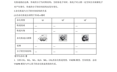 2.2.2杂化轨道理论简介-学案-2020-2021学年下学期高二化学同步精品课堂(新教材人教版选择性必修2)（解析版）_高化_2025春-人教版高中化学_04新版高中化学选择性必修2_04课件+教案+学案+习题