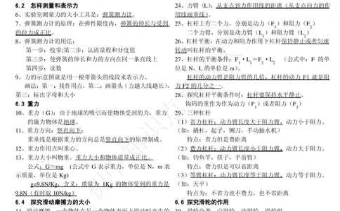 粤沪版八年级物理下册知识点总结_24秋《初中各科知识点梳理》_初中物理《知识梳理》8-9年级上下册_粤沪版初中物理8-9年级上下册知识点