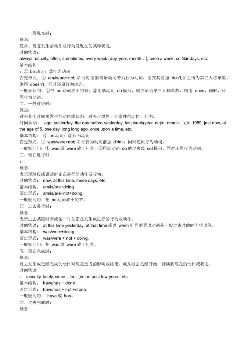 初中英语时态专项讲解与练习题-05276b30c087_内蒙古中考真题_赠品_初中英语资料