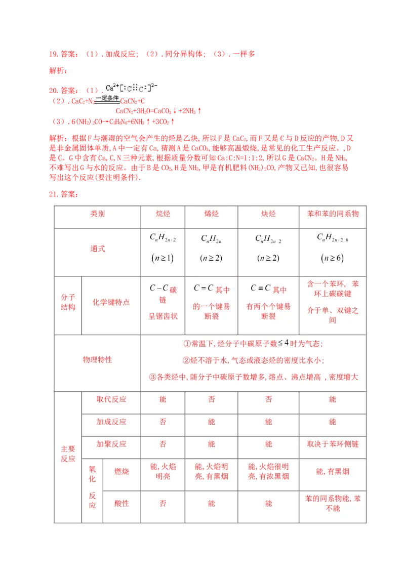 人教版（2019）化学选择性必修三2.2.6炔烃_高化_2025春-人教版高中化学_05新版高中化学选择性必修3_5.练习_2.2烯烃炔烃同步练习（7份，含解析）