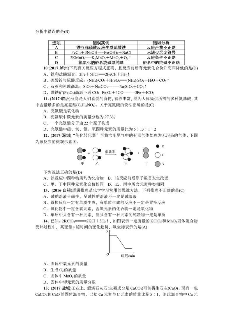 2018年中考化学（全国）总复习：第四、五单元测试题_初中化学_01.人教版初中化学_07.初中化学中考总复习_2018年中考化学（全国）总复习